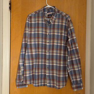 Johnnie-O Surf Flannel Greaves Shirt Mens L Lake Plaid L/S Button Down READ